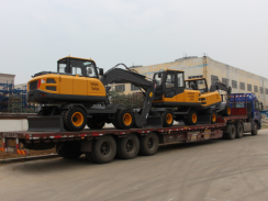 沃爾華輪式挖掘機批量發往西北市場