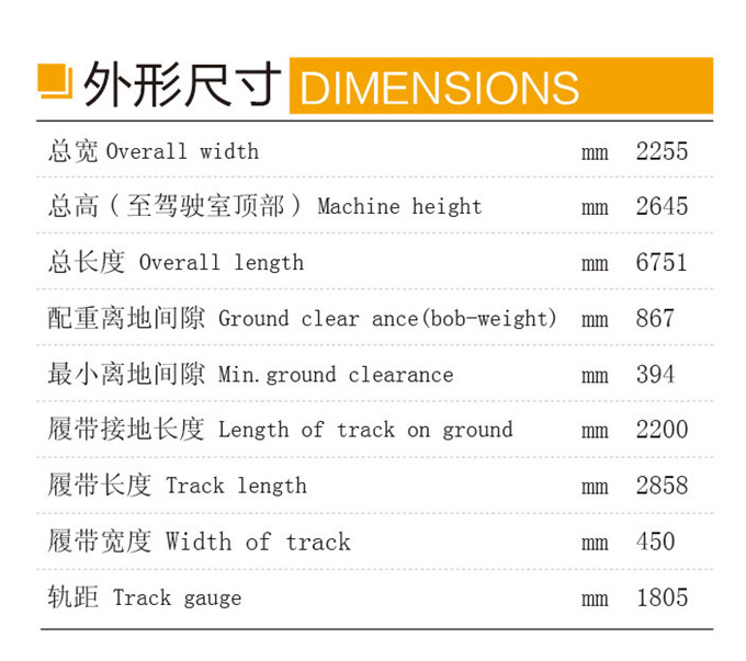 沃爾華DLS100-9B 9噸履帶式液壓挖掘機外形尺寸