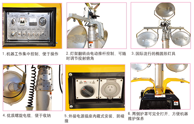 沃爾華GNZM51C氣動升降拖車式照明車基本配置